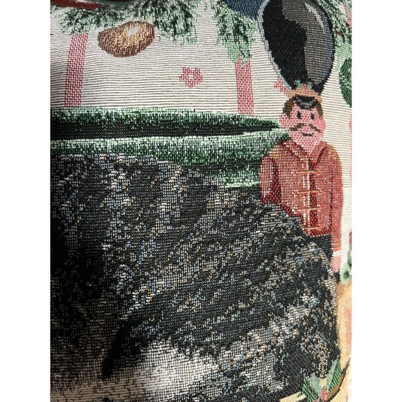 Anne Mortimer Christmas Cat Boat Nutcracker Tapestry Pillow 17x17 USA Vintage - Picture 4 of 8